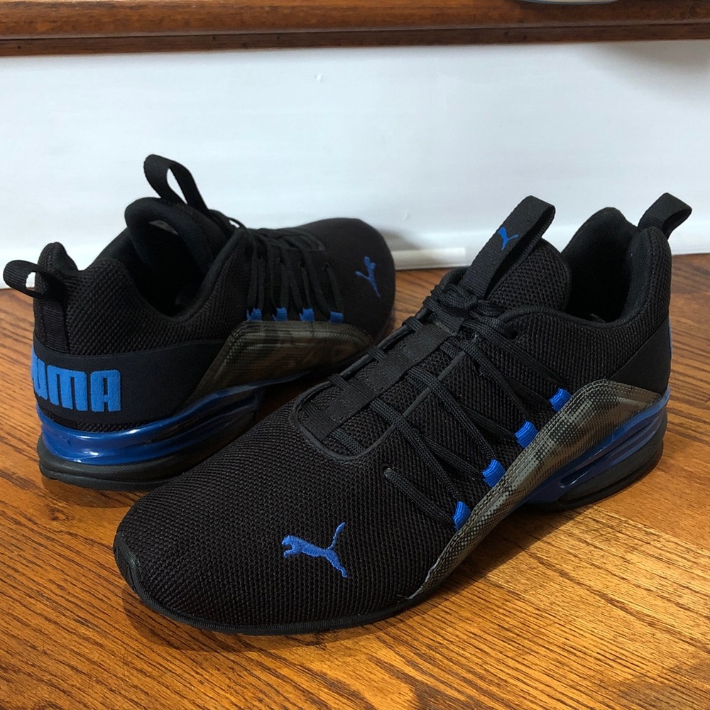 PUMA Axelion Cyclone Black-lapis Blue In Like NEW Condition Size 11 Men!!